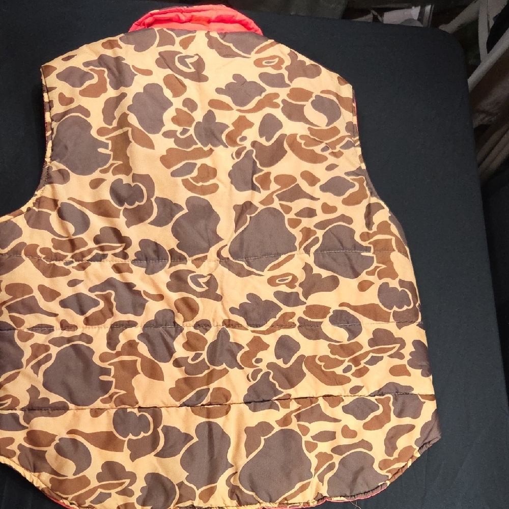 Duck Camouflage Reversible Vest with Orange Lining Size Medium - Picture 5 of 6